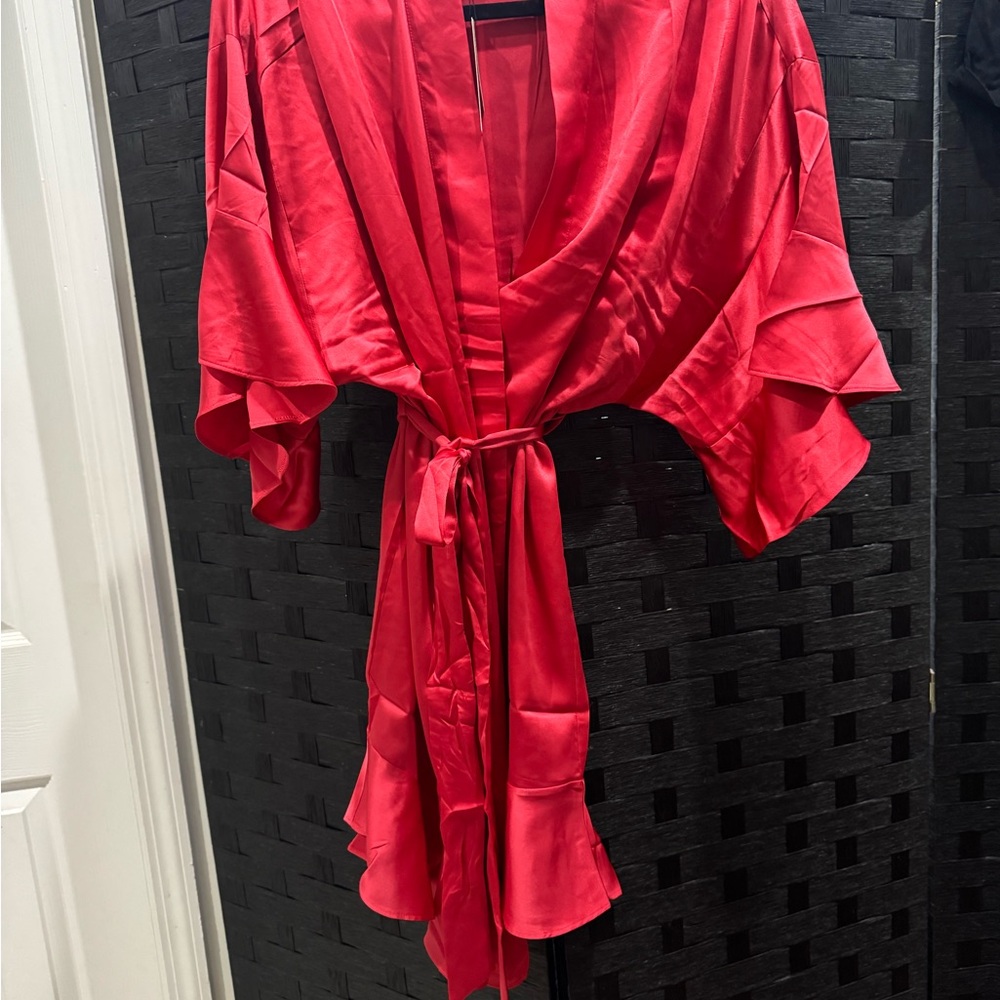 Victoria's Secret Scarlet Satin Robe